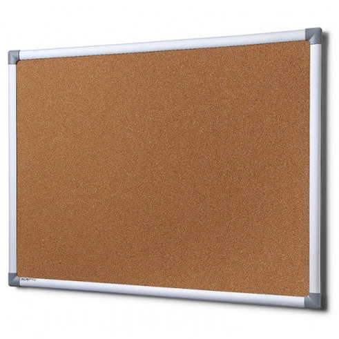 Natural Cork Noticeboard with Aluminium Frame - Rounded Safety Corners